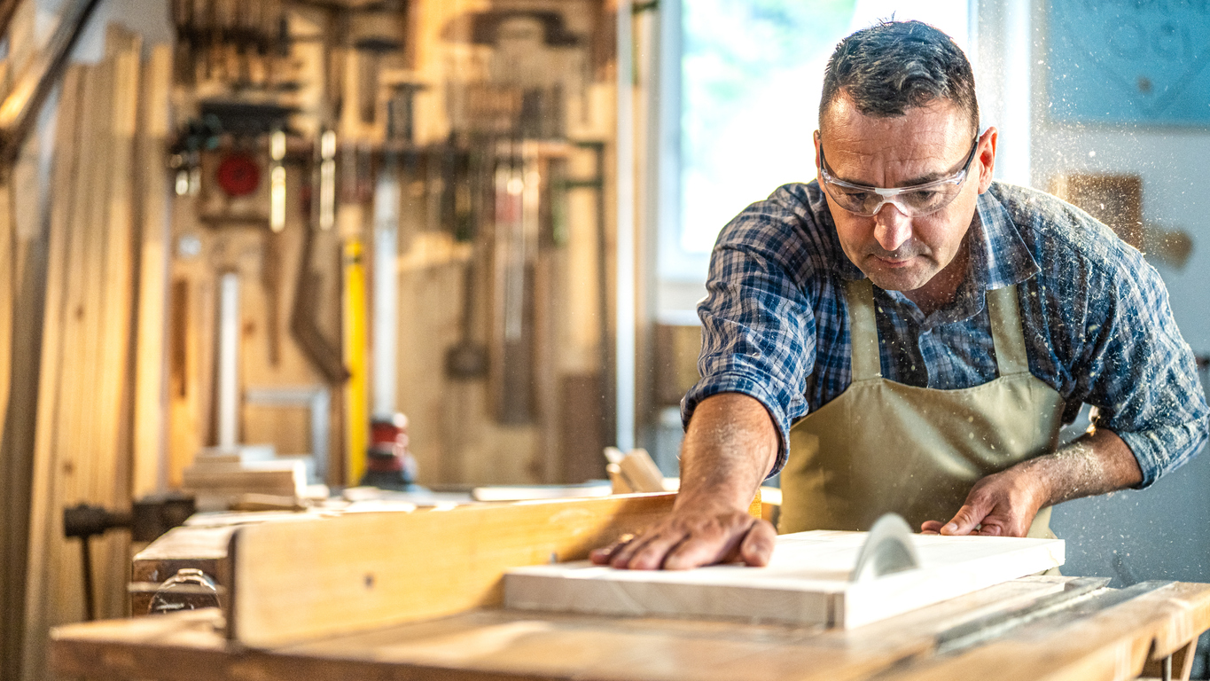 Mature Professional Worker Concentrated On Work