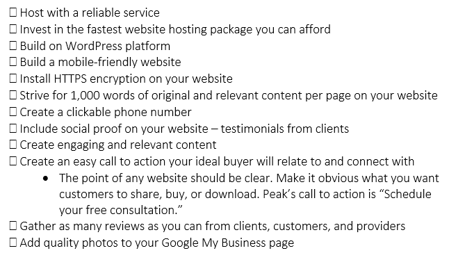 Checklist SEO