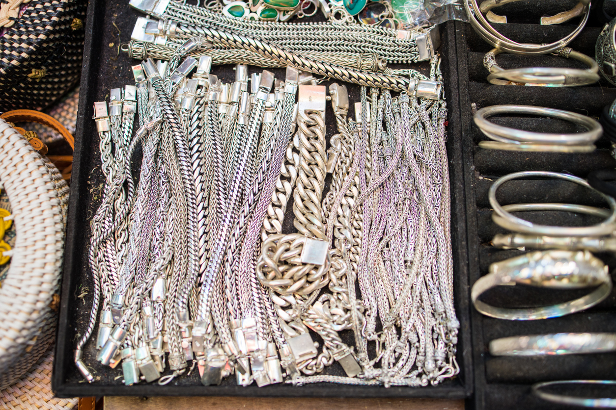 925 Silver Jewlery For Sale At A Store In Bali, Indonesia